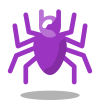紫色のクモのアイコン画像。